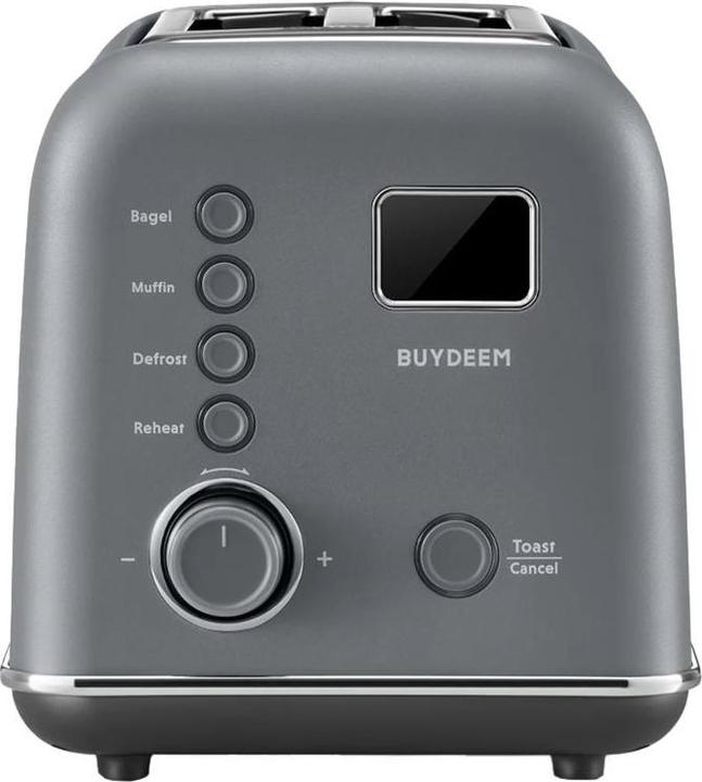 Actual product image Buydeem Toster 2 Slice Automatic Metal Toaster, model DT730E, color Ink Grey, EU (EU plug)