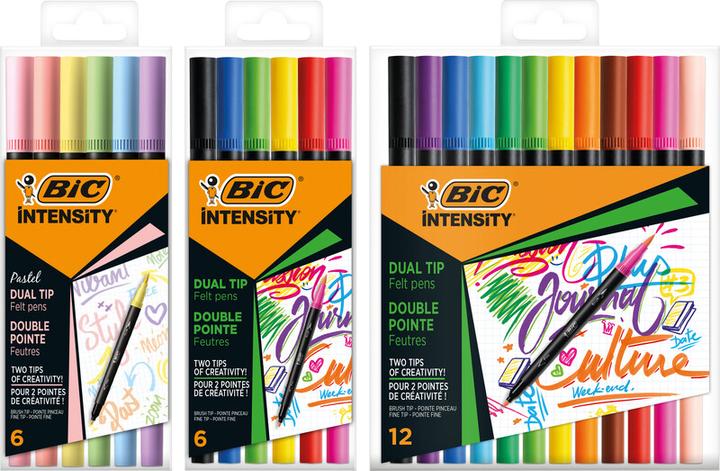 Produktbild Bic Intensity Filzstifte mit Doppelpunkt (Mehrfarbig, 6 x)