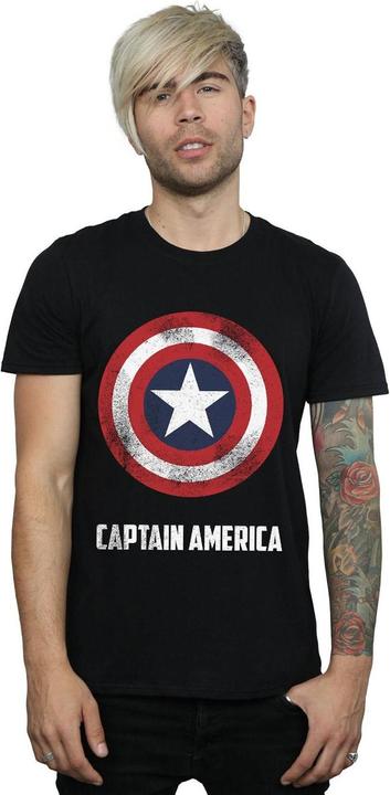 Actual product image Mens Captain America Shield Text T-Shirt (3XL)