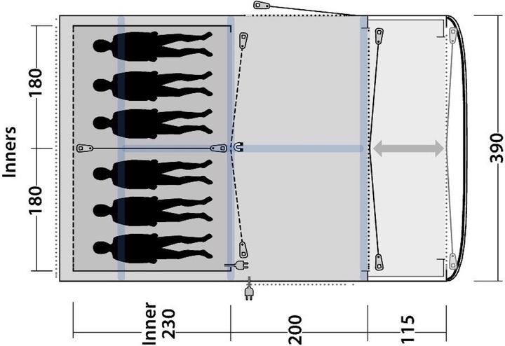 Actual product image Outwell Roseville 6SA (Tunnel tent, 34.50 kg, 6 persons)