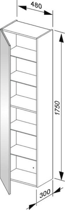 Image du produit Keuco Armoire haute X-LINE 480x1750x300mm, charnières à gauche Inox