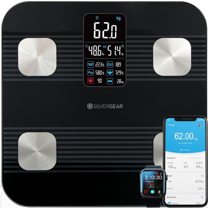 Produktbild Silvergear Weegschaal met Lichaamsanalyse - Slimme Weegschaal - Scale (180 kg)