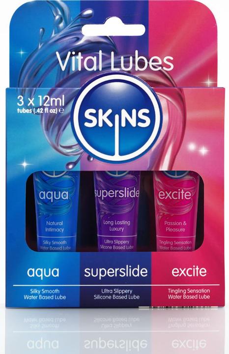 Immagine prodotto Skins Tubi Vital: 3x12ml di miscela lubrificante per la varietà (36 ml)