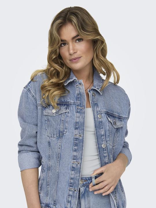 Produktbild Only Kapuze mit Kordelzug Ärmelbündchen mit Knopf Tief angesetzte Schulter Jacke Jeansjacke (M)