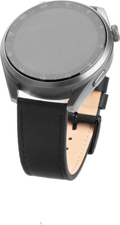 Image du produit Fixed AEgte laederrem til Smartwatch Universal 22 mm Sort