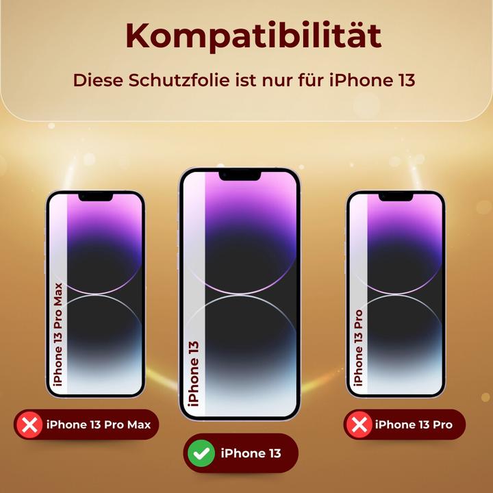Actual product image Protectorking 3x real tempered 9H armoured glass 3D CLEAR (3 Piece, Apple iPhone 13)