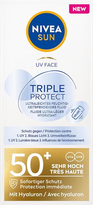 Immagine prodotto NIVEA Sole UV Viso Tripla Protezione FPS50+ (Crema solare viso, SPF 50, 40 ml, 62 g)