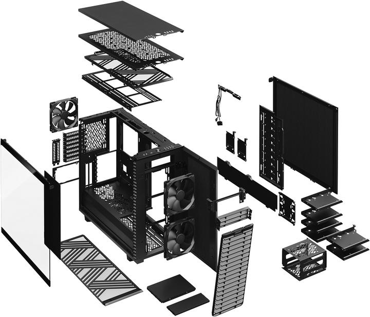 Actual product image Fractal Define 7 Black TG (mATX, Mini-ITX, ATX, E-ATX)