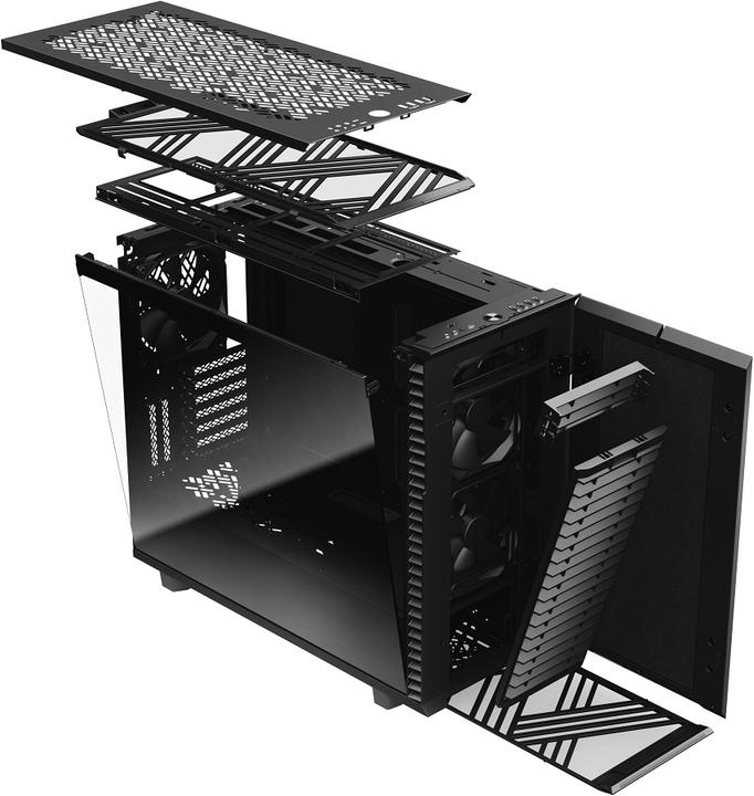 Actual product image Fractal Define 7 Black TG (mATX, Mini-ITX, ATX, E-ATX)