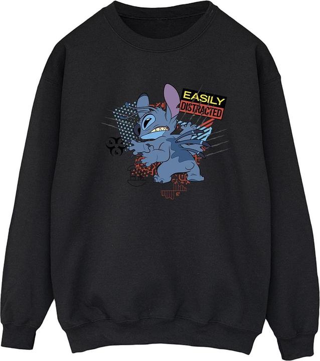 Actual product image Disney Womens/Ladies Lilo And Stitch Easily Distracted Sweatshirt (XXL)