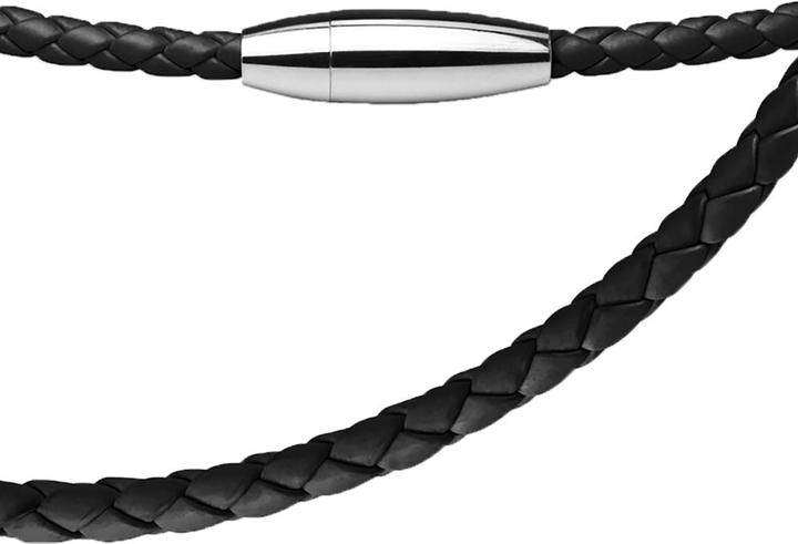 Star Piercing Kette geflochten dünn schwarz (Kunstleder, ohne Messing)