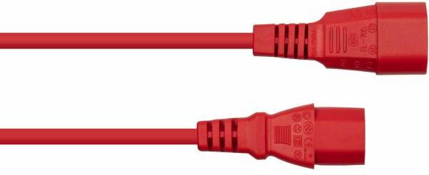Produktbild Kabelmeister Kaltgeräteverlängerung C14 an C14 rot 0,5m (0.50 m, C14, C13)