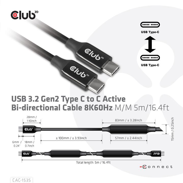 Produktbild Club 3D C – C (5.50 m, USB 3.2 Gen 2)