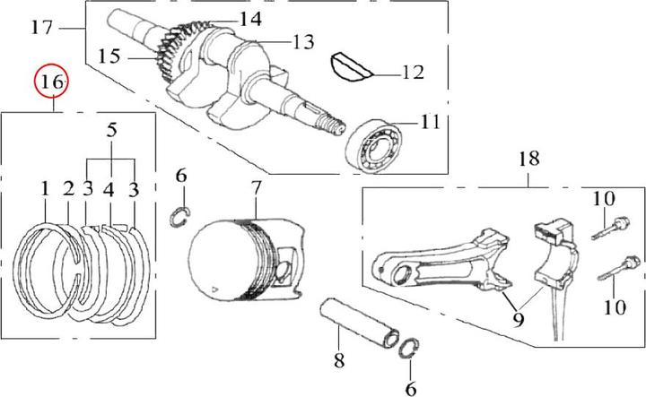 Image du produit Wiltec Pièce détachée LIFAN Kit de joints complet Moteur essence 13 CV (Pièces de rechange pour machines de jardinage)