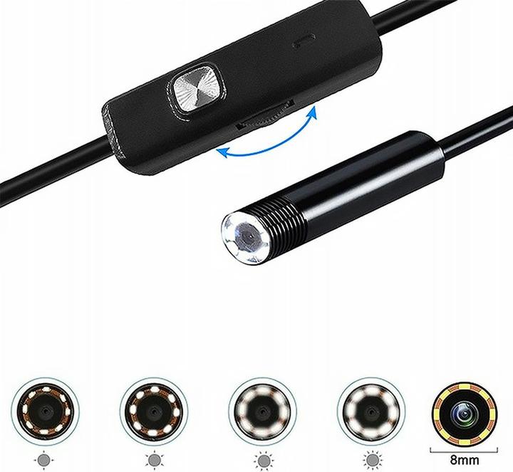 Lasmex TELECAMERA ENDOSCOPICA 2m OBIETTIVO 8/7/5,5mm USB/C/MICRO LTC