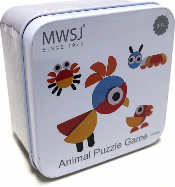 Produktbild Iwood Gra układanka Zwierzęta tangram w puszce