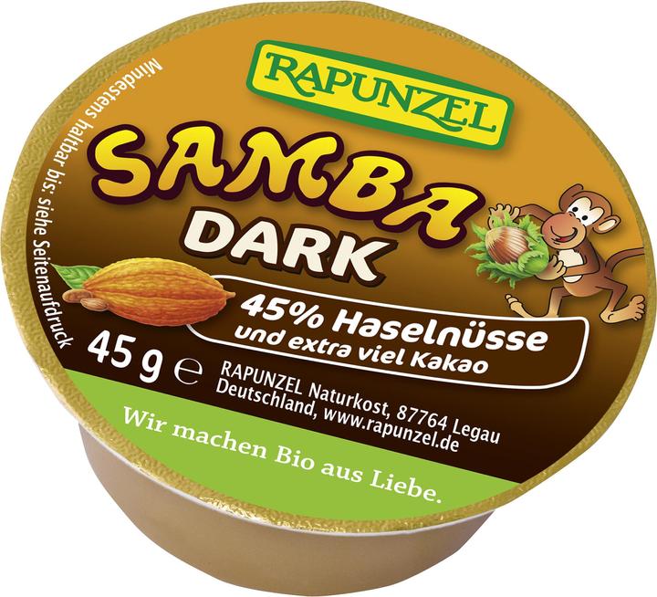 Image du produit Rapunzel Samba Dark Pâte à tartiner aux noisettes et au chocolat bio (45 g)