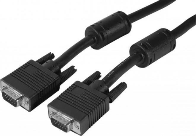 Actual product image Exertis Connect SVGA monitor cable, 15pin HD D-Sub St./St., 10.0 m, black High-quality monitor cable for high (10 m, VGA)