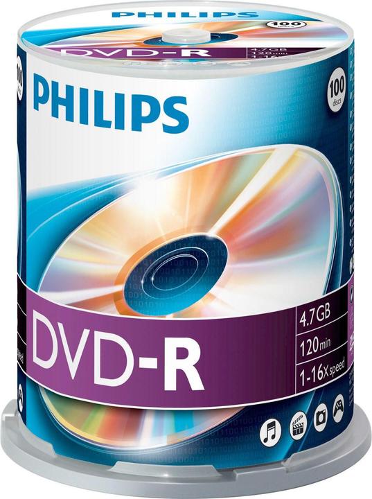 Immagine prodotto Philips 1x100 DVD-R 4,7GB 16x SP (100 x)