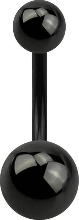 Star Piercing Banane schwarz mit zwei Kugeln (ohne Messing, Titan G23)