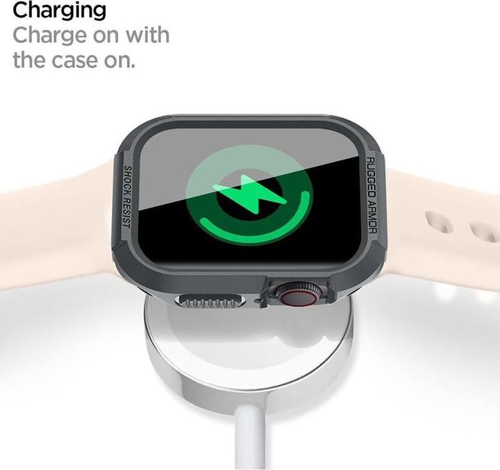 Actual product image Spigen Apple Watch 9/SE RugArm Drk Gr