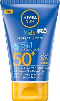 NIVEA Sun Kids Protect & Care 5In1 Skin Protection Spf50+ Sun Protection Lotion For Children 50Ml (Sonnencreme Gesicht, SPF 50+, 50 ml)