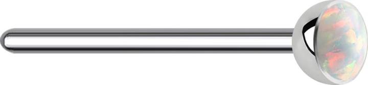 Produktbild Star Piercing Nasenstecker biegen silber Opal weiss (ohne Messing, Titan G23)