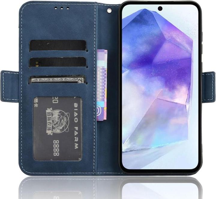 Immagine prodotto Cover-Discount Galaxy A55 - Custodia con molti scomparti per carte di credito blu (Samsung Galaxy A55)