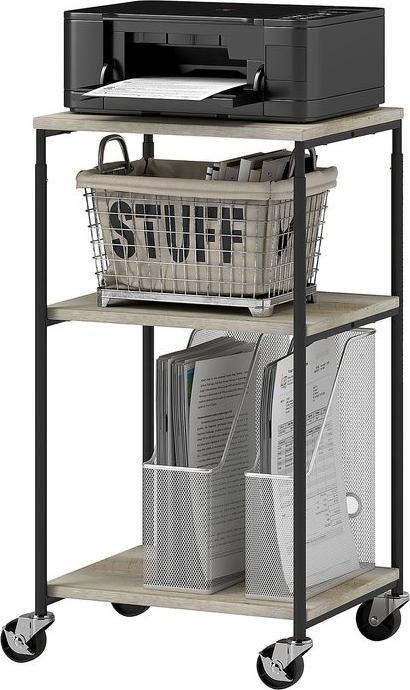 Actual product image Swisshandel24 Druckertisch mit Rolle, Druckerständer mit 3-Ebene, Druckerhalter, Druckerwagen