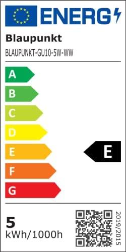 Energie-Label Blaupunkt LED GU10 Glühbirne - Strahler - Reflektor - 5W - Warmweiss 2700K - Led Lampen - 4-er Pack (GU10, 5 W, 475 lm, 4 x, F)