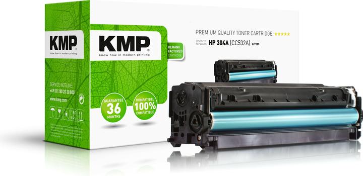 Actual product image KMP H-T125 Toner yellow compatible with HP CC 532 A (Y)