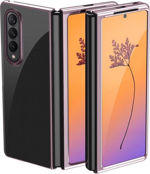 Actual product image Hurtel Plating Case for Samsung Galaxy Z Fold 4 cover with a metallic frame pink (Samsung Galaxy Z Fold4)