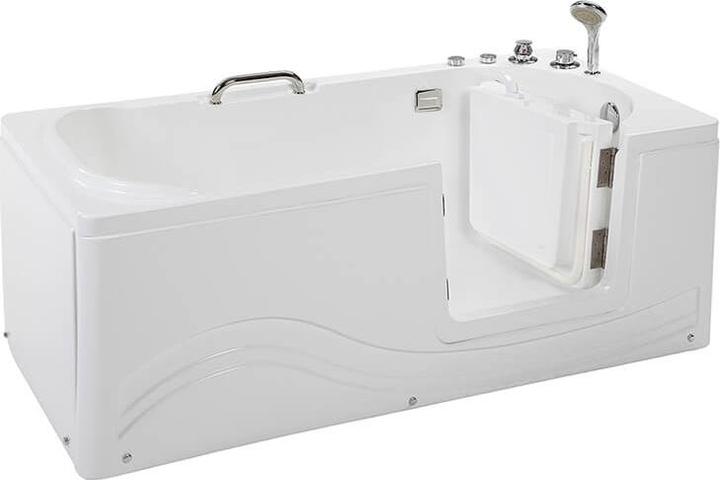 Produktbild Home Deluxe Seniorenbadewanne mit Massagedüsen Tür und Griff AUTARK M (rechts) - 153x76x64cm (76 cm, 153 cm)