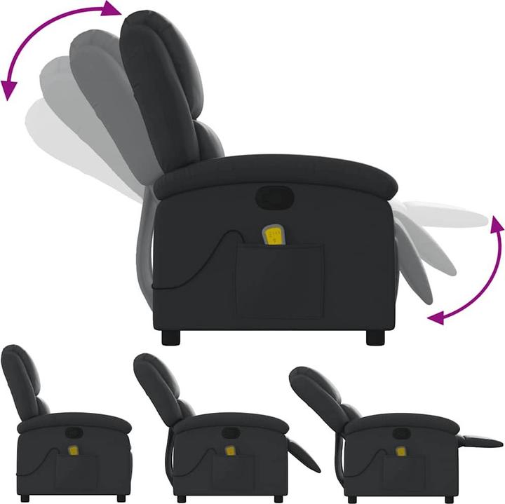 Immagine prodotto VidaXL Sedia da massaggio in vera pelle nera,Colore: Nero,Materiale
