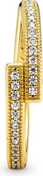 Produktbild Pandora Logo 14k Gold Sparkling Overlapping Ring (56)