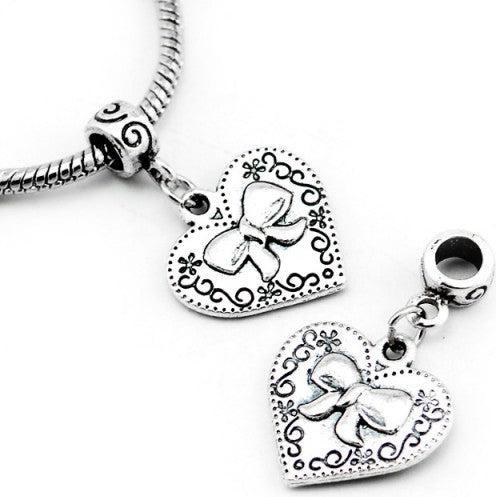 Actual product image Hermex Heart love charm pendant for bracelet - Silvery (Silver)
