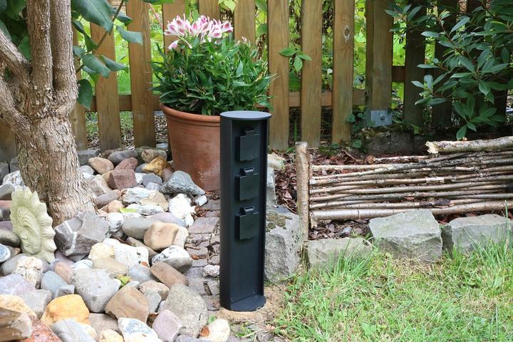 Produktbild ECO-Light Socket Stromverteiler mit 3 Steckdosen Gartensteckdose IP44 Schwarz (3 x)