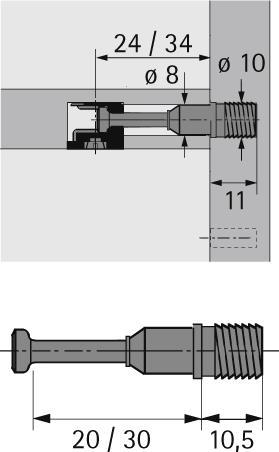 Produktbild Hettich Schnellmontagedübel Rapid S zu Rastex 15 (Einpressdübel, 1 Stk.)