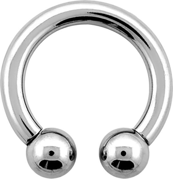 Image du produit Star Piercing Circular Barbell femelle argent avec deux boules (sans laiton, Acier chirurgical 316L)