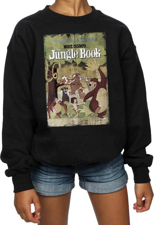 Actual product image Disney Girls The Jungle Book Retro Poster Sweatshirt (140, 146)