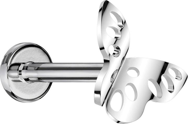 Image du produit Star Piercing Micro Labret femelle argenté Papillon perforé argenté (Titane G23, sans laiton)