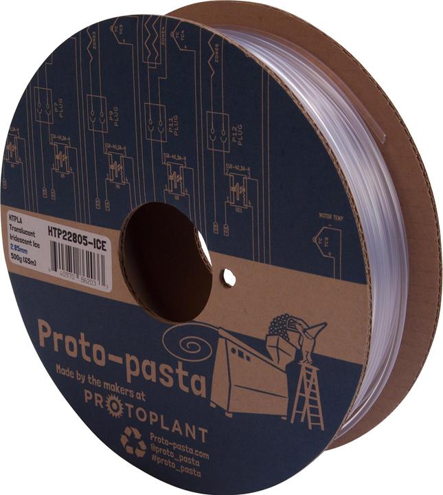 Produktbild Proto-pasta Filament HT PLA 2.0v Iridescent Ice 0.5kg 2.85mm (PLA, 2.85 mm, 500 g, Weiss)