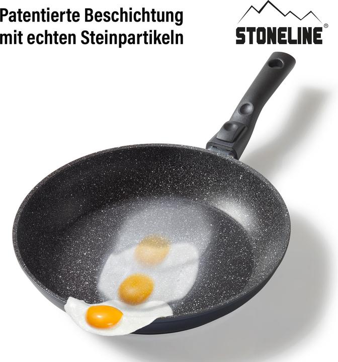 Produktbild Stoneline Bratpfanne 28cm, Made in Germany mit abnehmbarem Griff, Induktion und antihaftbeschichtet (28 cm, Bratpfanne, Aluminium)