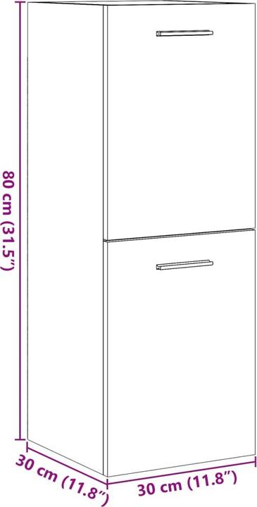 Actual product image VidaXL Bathroom wall cabinet Bathroom cabinet Concrete grey (30 x 30 x 80 cm)
