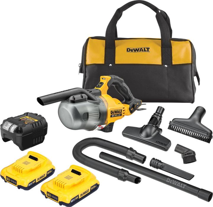 Actual product image DeWalt DCV 501 LD2 Akku Stabsauger 18 V 0,7 l Staubklasse L + 2x Akku 2,0 Ah + Ladegerät (Wet dry vacuum cleaner)
