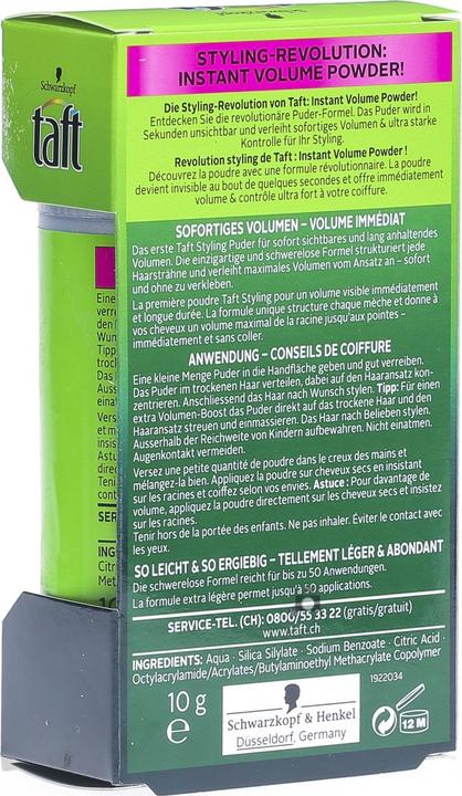 Produktbild Schwarzkopf Taft Sofort Volumen Powder