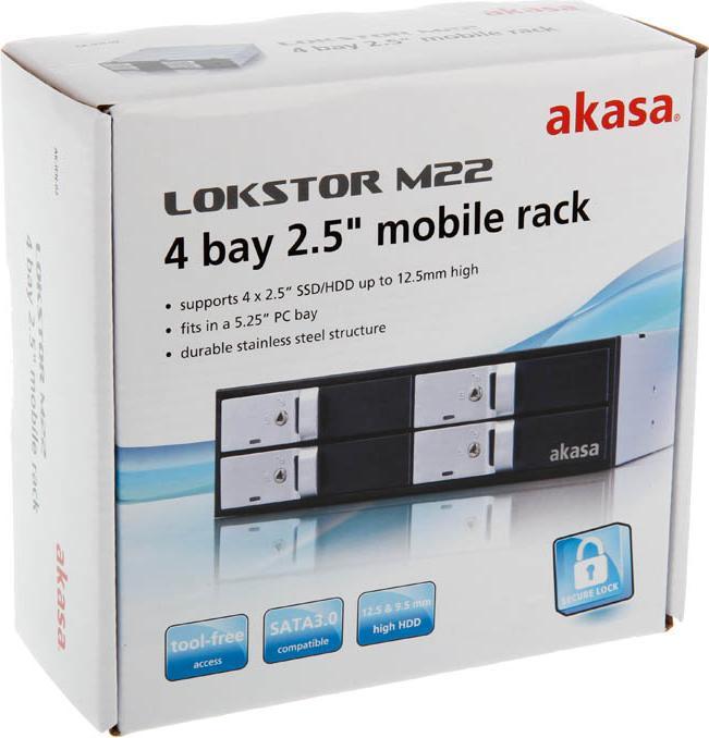 Immagine prodotto Akasa Telaio per unità Elite da 5,25 pollici per quattro HDD/SSD da 2,5 pollici