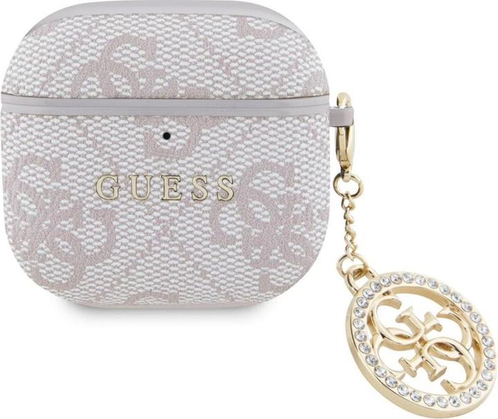 Guess 4G Strass Charm Cover für Apple Airpods 4 - rosa (Manchon pour casque d'écoute)