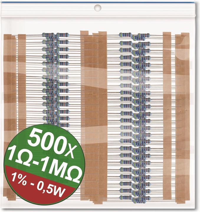 Actual product image Quadrios 22P082 Metal film resistor assortment axial leaded 0.5 W 1 % 1 set
