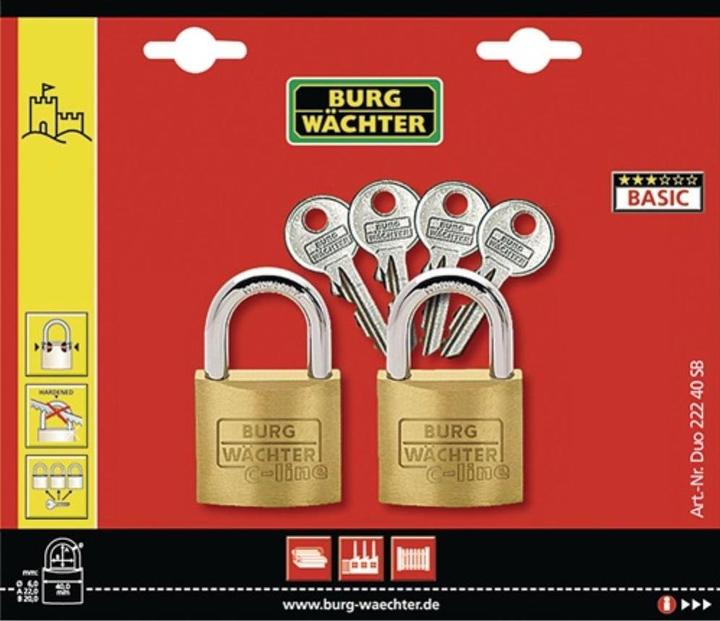 Actual product image Burg Wächter Cylinder lock QUADRO 222 40 GL SB